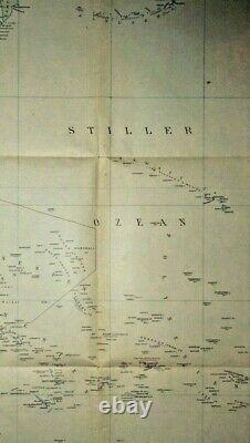 German Wwii Kriegsmarine Sea Map Indian Ocean, Pacific Ocean U-boat, Convoys