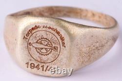 German navy 800 silver WWII Ring Torpedo mechanic 1941-42 Kriegsmarine WW2 Germa
