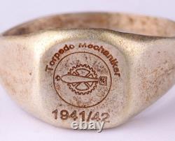 German navy 800 silver WWII Ring Torpedo mechanic 1941-42 Kriegsmarine WW2 Germa