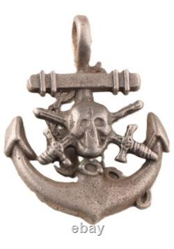 German navy pendant 800 silver WW2 Kriegsmarine WWII Anchor WW1 Skull swords WWI