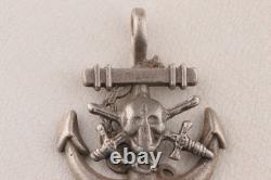 German navy pendant 800 silver WW2 Kriegsmarine WWII Anchor WW1 Skull swords WWI