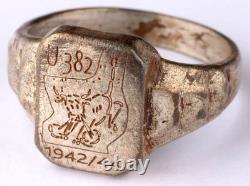 German ring naval submarine U382 Bull 1942-44 U-boat WW2 U-Boot Kriegsmarine art