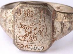 German ring naval submarine U382 Bull 1942-44 U-boat WW2 U-Boot Kriegsmarine art