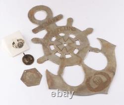 German set WW2 Kriegsmarine Anchor Iron cross WWII Ring Pendant Badge Navy Marin