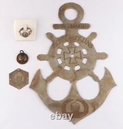 German set WW2 Kriegsmarine Anchor Iron cross WWII Ring Pendant Badge Navy Marin