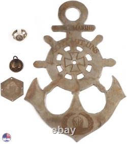 German set WW2 Kriegsmarine Anchor Iron cross WWII Ring Pendant Badge Navy Marin