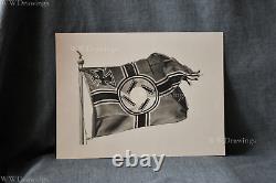 Hand Pencil Drawing Art Picture. German Kriegsmarine flag. WW2