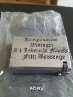 KRIEGSMARINE Ww2 German Cigarette Lighter linked to Z1 Leberecht Maass captain