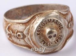 Kriegsmarine 1941-42 Skull WW2 German ring WWII Torpedo Boat Set Germany Army 2p