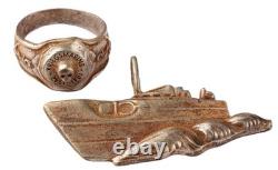 Kriegsmarine 1941-42 Skull WW2 German ring WWII Torpedo Boat Set Germany Army 2p