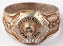 Kriegsmarine 1941-42 Skull WW2 German ring WWII Torpedo Boat Set Germany Army 2p