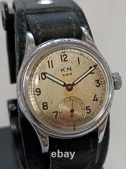 Kriegsmarine Alpina KM 592 Rare German Military U-Boat WWII Wrist Watch