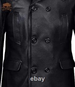 Kriegsmarine Dr Who Halloween Men's German Submarine Pea coat Leather Jacket