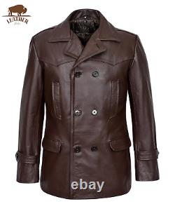 Kriegsmarine Dr Who Halloween Men's German Submarine Pea coat Leather Jacket