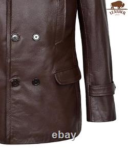 Kriegsmarine Dr Who Halloween Men's German Submarine Pea coat Leather Jacket