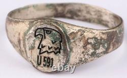 Kriegsmarine U 591 Eagle head U-boat WW2 German ring naval submarine U-Boot Navy