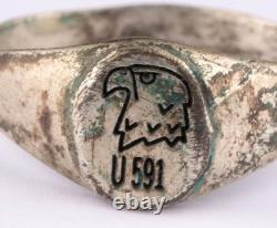 Kriegsmarine U 591 Eagle head U-boat WW2 German ring naval submarine U-Boot Navy
