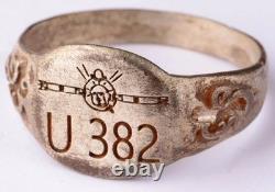 Kriegsmarine U382 Torpedo U-boat WW2 German ring naval submarine U-Boot Navy WWI