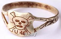 Kriegsmarine U46 U-boat WW2 German ring submarine 800 Silver Pendant U-Boot Navy