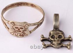 Kriegsmarine U46 U-boat WW2 German ring submarine 800 Silver Pendant U-Boot Navy