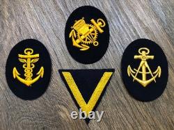 Lot Of 4 WW2 German Navy Kriegsmarine Uniform Sleeve Career & Rank Patches