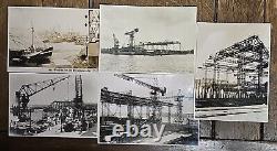 Lot of Rare 5 Original Photos German Shipyards WW2 Werfthaven Kriegsmarine 5x7