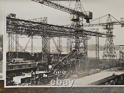 Lot of Rare 5 Original Photos German Shipyards WW2 Werfthaven Kriegsmarine 5x7