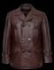 Men's German WWII Kriegsmarine DR WHO Pea Coat Hip Length Cowhide Leather Jacket