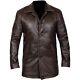 Mens Kriegsmarine German WW2 Black Real Leather Jacket Stylish Coat