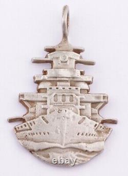 Naval ship Kriegsmarine Navy German Pendant for Necklace WW2 wwII 800 Sterling
