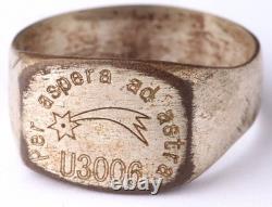 Navy U3006 Per aspera ad astra U-boat WW2 German Kriegsmarine ring naval submari