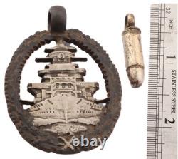 Navy WW2 German pendant Bullet WWII Kriegsmarine Battleship Germany Army Skull
