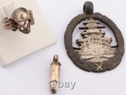 Navy WW2 German pendant Bullet WWII Kriegsmarine Battleship Germany Army Skull