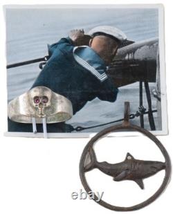 Navy WW2 Shark pendant German skull ring WWII Germany Kriegsmarine Army Wehrmach