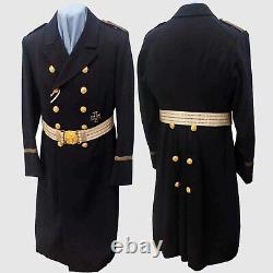 New Admiral Black WW2 German Kriegsmarine Jacket Wool Men Overcoat