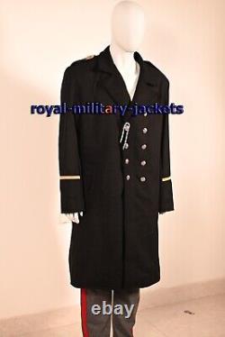 New Admiral Black WW2 German Kriegsmarine Jacket Wool Men Overcoat