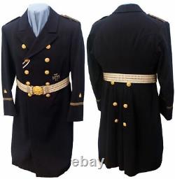New WW2 German Kriegsmarine Jacket Admiral Black Wool Men Overcoat Fast Shipping