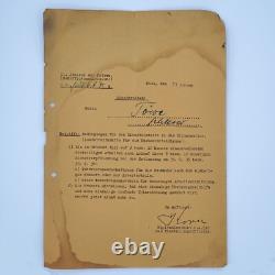 Original 1936 German Kriegsmarine WWII recruitment letter Kiel naval document