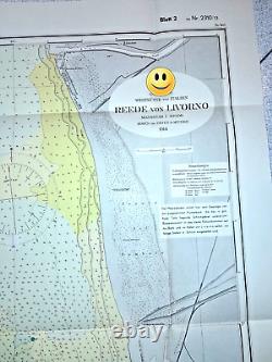 Original 1941 German U-Boat secret map, Italy Livorno Harbor Kriegsmarine RARE