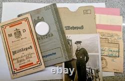 Original German WW1 Militärpass And WW2 Wehrpass Military Kriegsmarine Passport