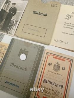 Original German WW1 Militärpass And WW2 Wehrpass Military Kriegsmarine Passport Original German WW1 Militärpass And WW2 Wehrpass Military Kriegsmarine Passport