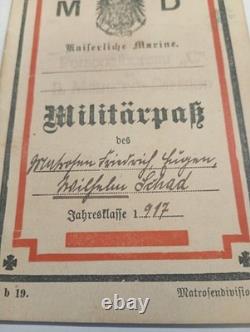 Original German WW1 Militärpass And WW2 Wehrpass Military Kriegsmarine Passport