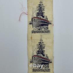 Original German WWII WW2 Kriegsmarine armored ship Panzerschiff tab badge ship
