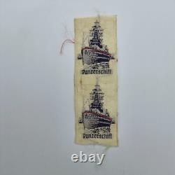 Original German WWII WW2 Kriegsmarine armored ship Panzerschiff tab badge ship