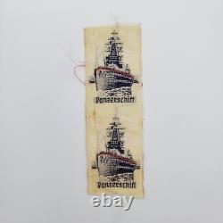 Original German WWII WW2 Kriegsmarine armored ship Panzerschiff tab badge ship