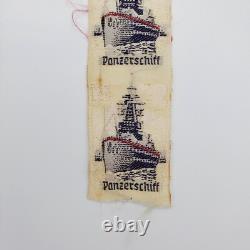 Original German WWII WW2 Kriegsmarine armored ship Panzerschiff tab badge ship