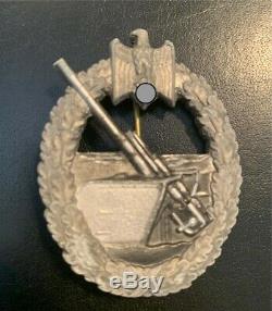 Original WW II German Kriegsmarine War Badge For The Coastal Artillery 1941