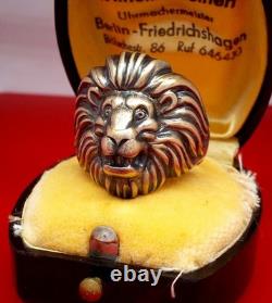 Original WW2 1942 German Army Navy Kriegsmarine U-boat Officer Berlin Lion Ring