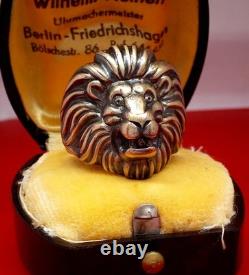 Original WW2 1942 German Army Navy Kriegsmarine U-boat Officer Berlin Lion Ring