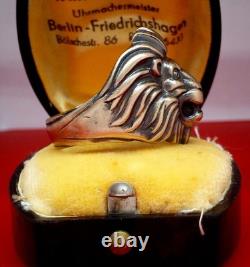Original WW2 1942 German Army Navy Kriegsmarine U-boat Officer Berlin Lion Ring